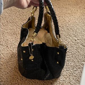 Big Buddha Black and Gold Hobo Bag